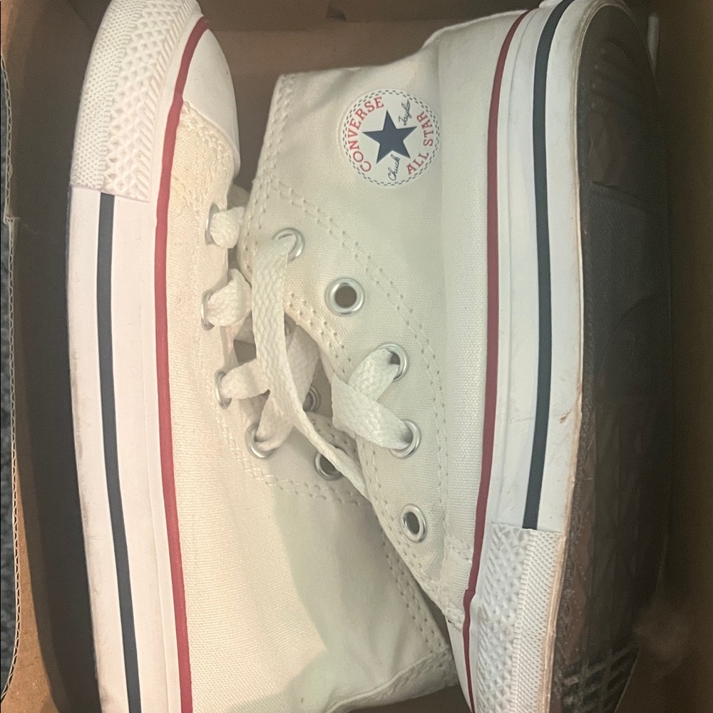 Converse Kids White and Red Sneakers